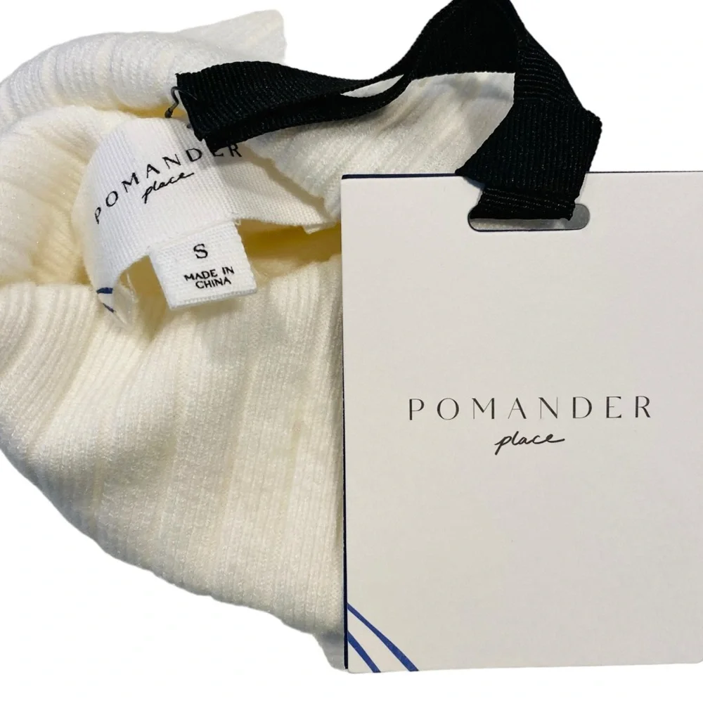 Pomander Place | NEW Winter White Vivianne Turtleneck Sweater Mini Dress Size S - Picture 10 of 11
